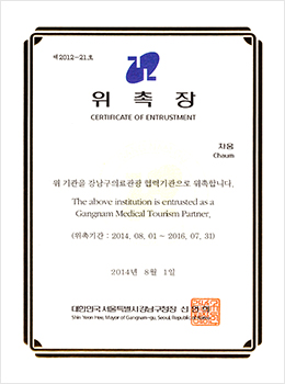 Appointment as a cooperative institution to promote Gangnam Medical Tour. 